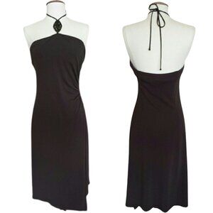 BcbgMaxAzria Brown Ruched Midi Dress